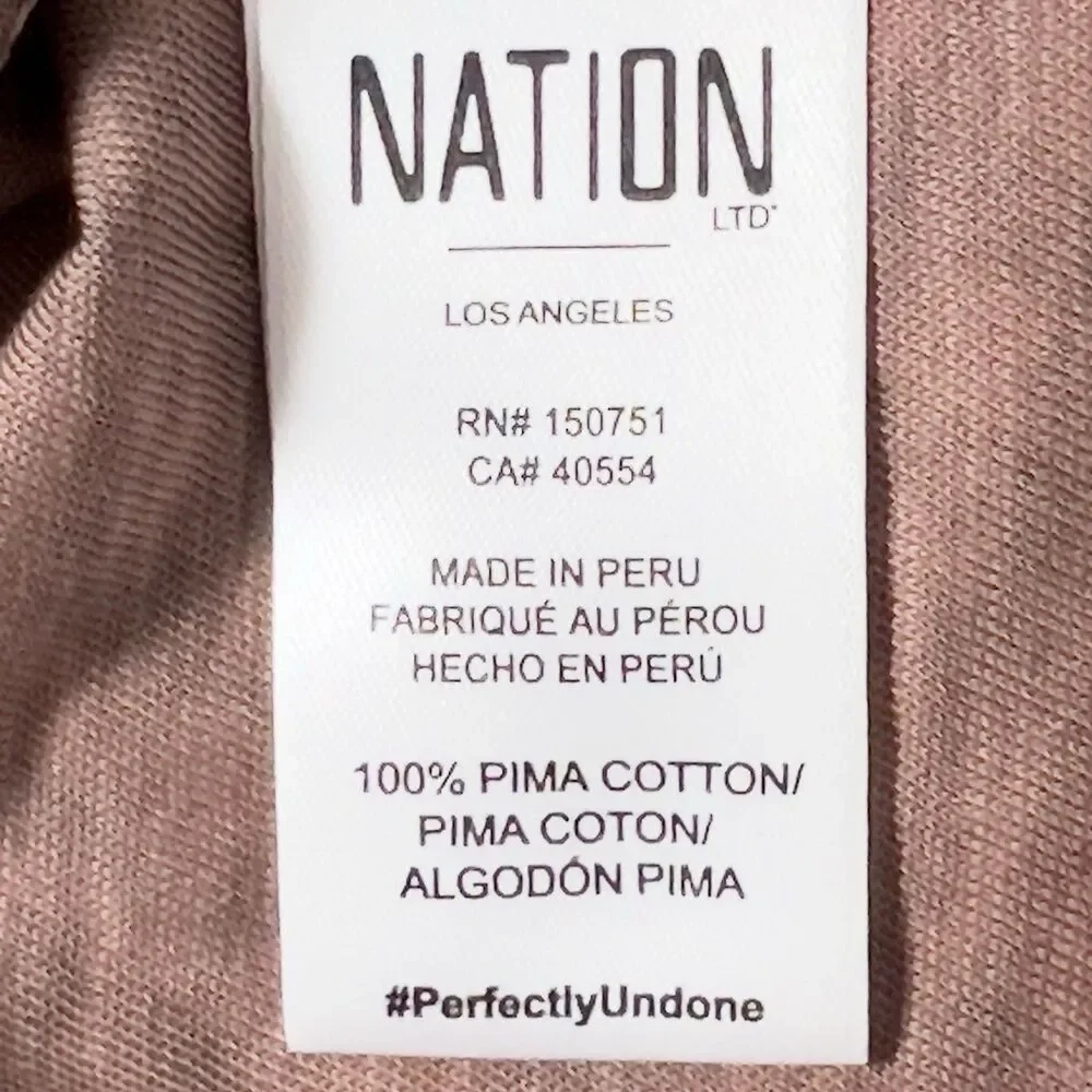 Nation Ltd Long Sleeve Top Sz L Plaid Brown 100% Pima Cotton MInimalist - Picture 8 of 12